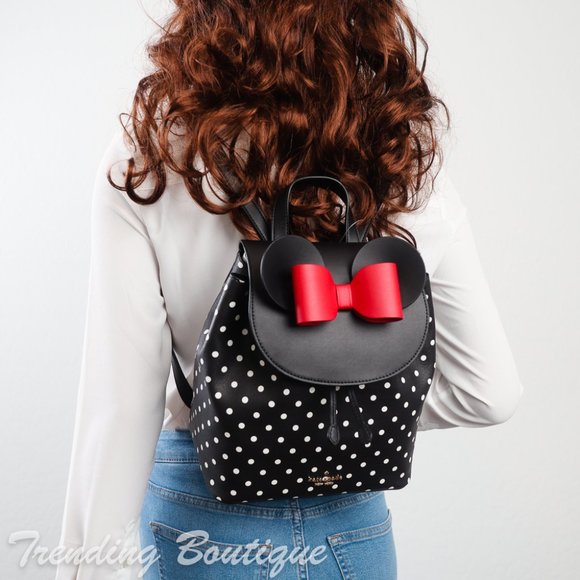 NWT Disney x Kate Spade New York Minnie Mouse Backpack in Black Multi - Picture 2 of 13